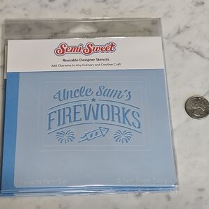 NEW - Semi Sweet's Uncle Sam's Fireworks Cookie / Cake Stencil